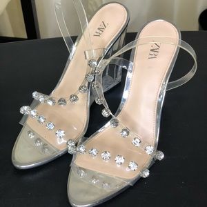 Zara Acrylic Wedged Sandal